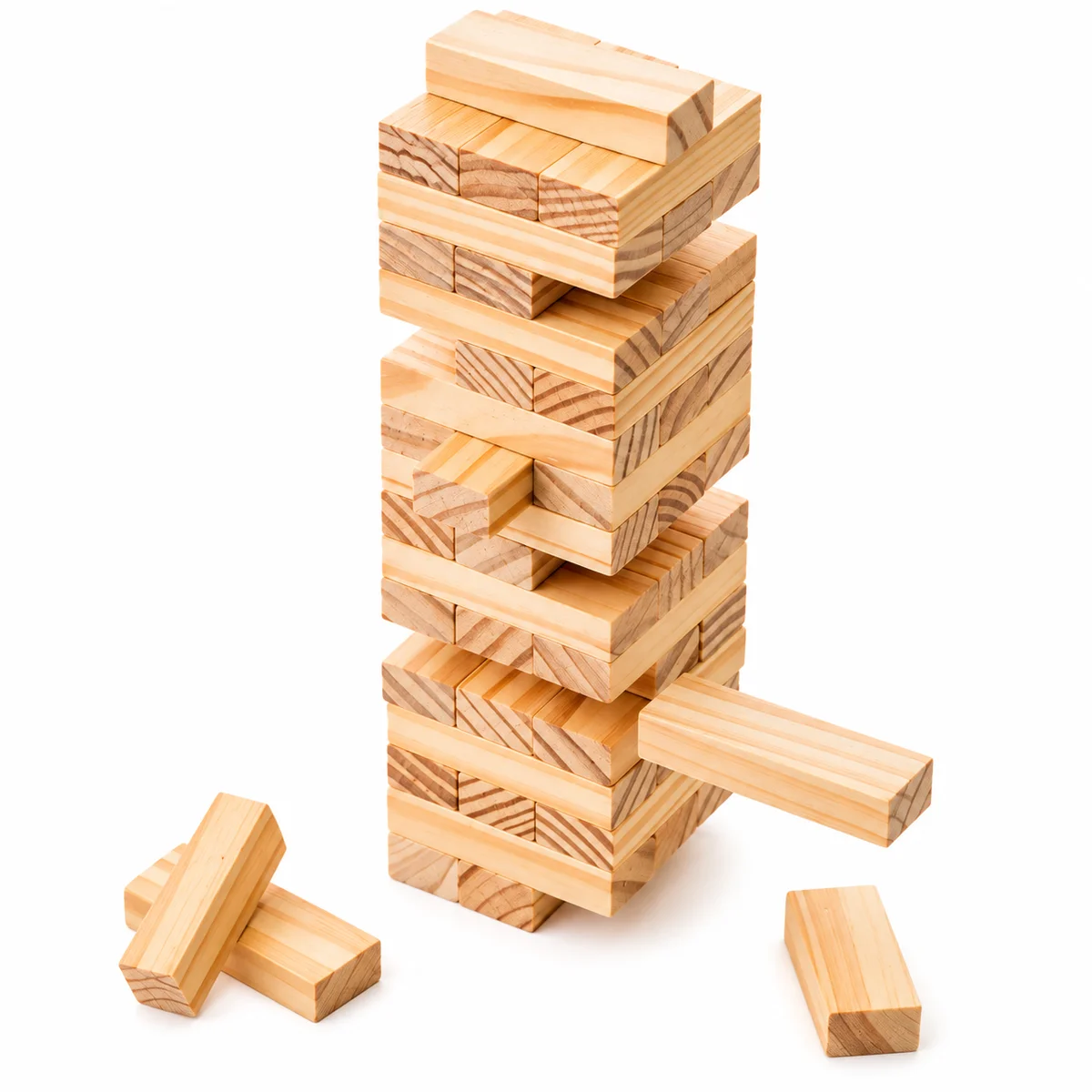 Toyly World™ Wooden Stacking Tower Game for Kids & Family | Classic Tumbling Blocks Balance Game | Creative Learning Toy