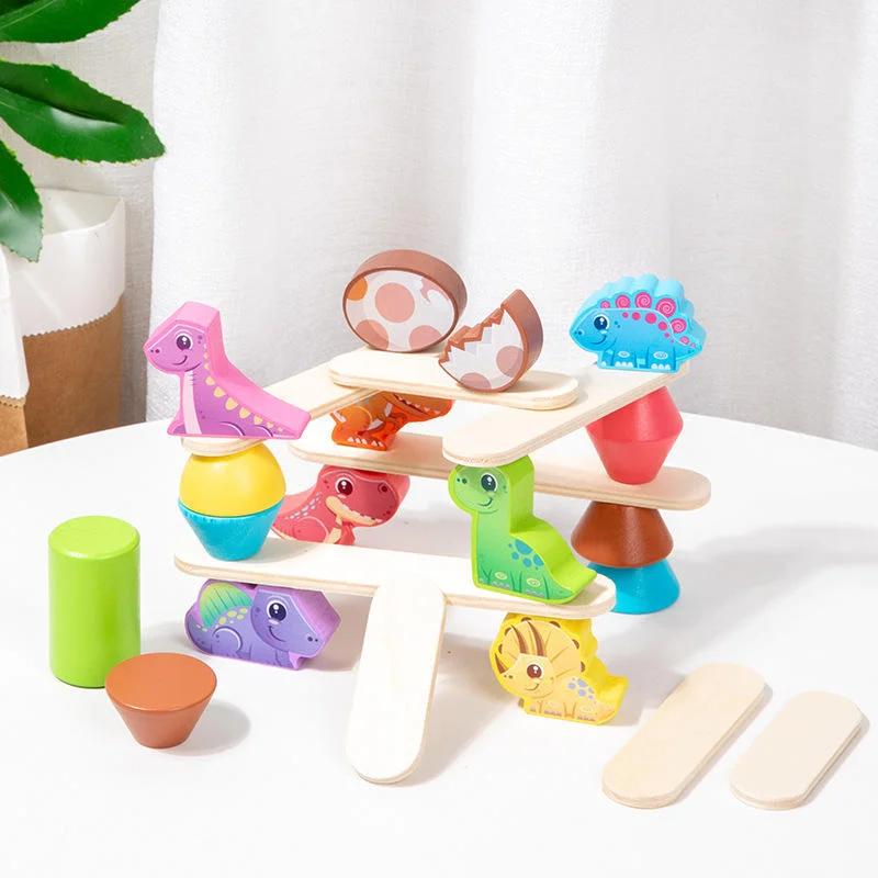 Toyly World™ Dinosaur Wooden Stacking & Balancing Puzzle for Kids 3+ | Montessori Educational Learning Toy 4