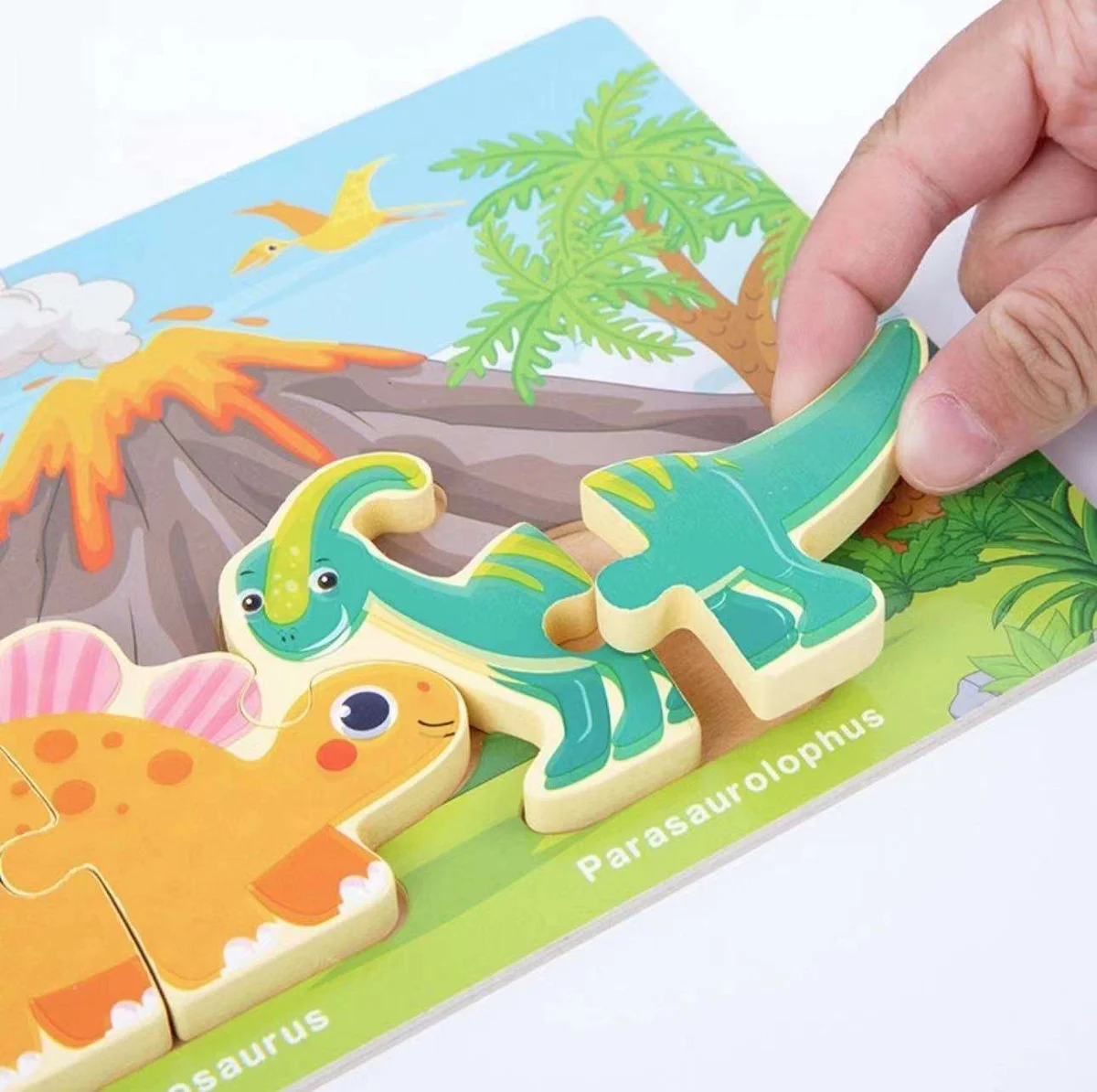 Toyly World™ Cartoon Animal Wooden Jigsaw Puzzle Set for Kids 3+ | Dinosaur, Ocean, Farm & Vehicle Learning Puzzles 5