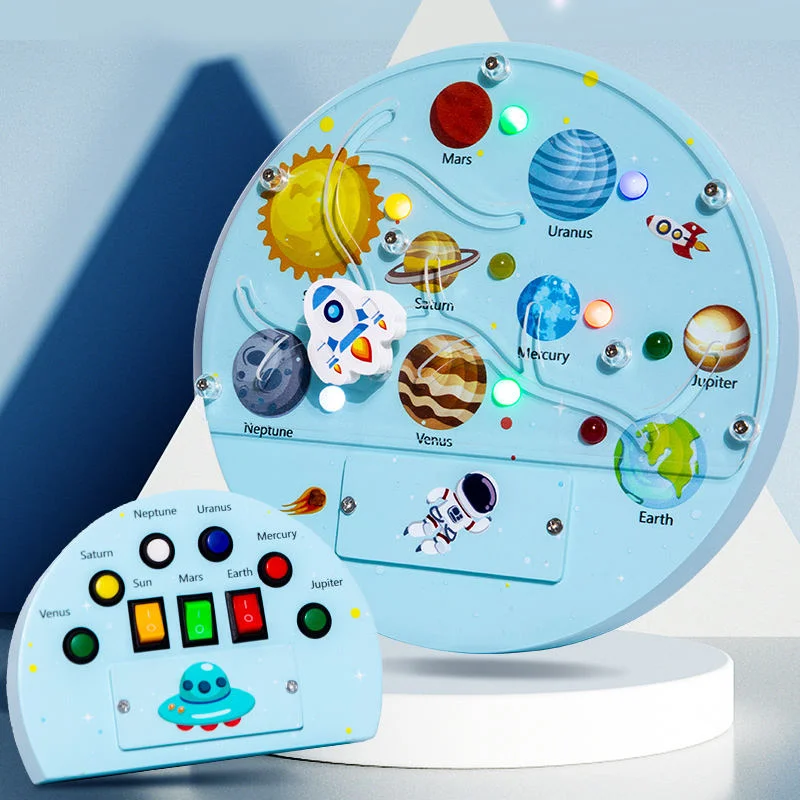 Toyly World™ LED Switch Board Montessori Busy Board for Kids 1–3 Years | Interactive Travel & Early Learning Toy 3