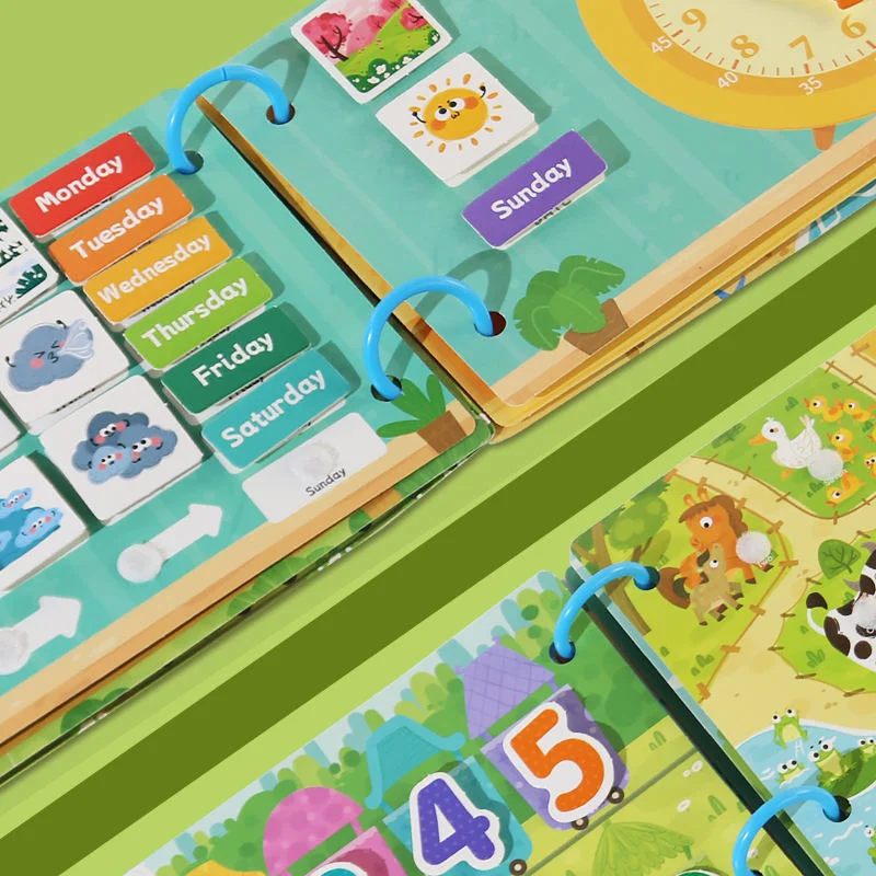 Toyly World™ Montessori Busy Book for Toddlers 2–5 Years | Weather, Days, Time & Seasons Learning Activity Binder 6