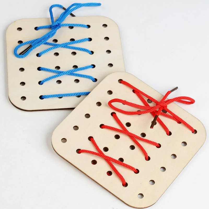 Toyly World™ Wooden Rope Wiring Activity Board for Kids 3+ | Pattern Matching & Lacing Montessori Learning Toy 4