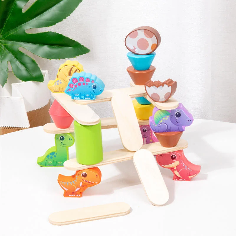 Toyly World™ Dinosaur Wooden Stacking & Balancing Puzzle for Kids 3+ | Montessori Educational Learning Toy 6