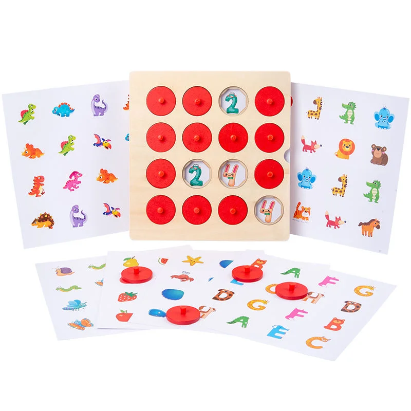 Toyly World™ Memory Matching Game for Kids 3+ | Wooden Memory Matching & Cognitive Learning Toy