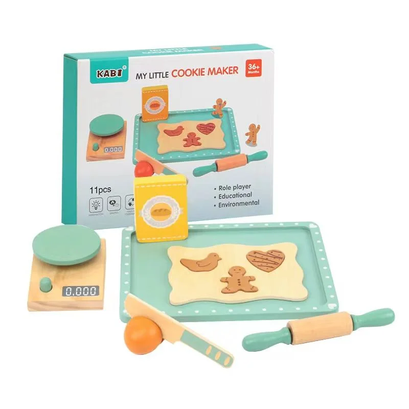 Toyly World™ Wooden Cookie Maker Pretend Play Set for Kids 3+ | Baking & Kitchen Role Play Toy | Creative Learning Set 10