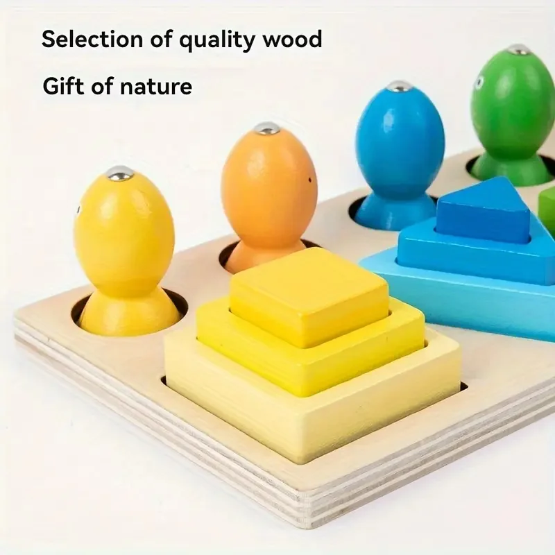 Toyly World™ 2-in-1 Wooden Colour Sorting & Magnetic Fishing Toy for Kids 3+ | Shape Matching & Pattern Learning Game 8