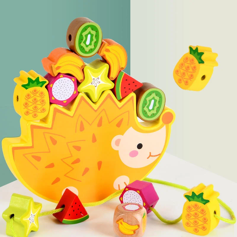 Toyly World™ Wooden Fruit Stacking & Balancing Game for Kids 3+ | Montessori Threading & Fine Motor Skills Toy 5