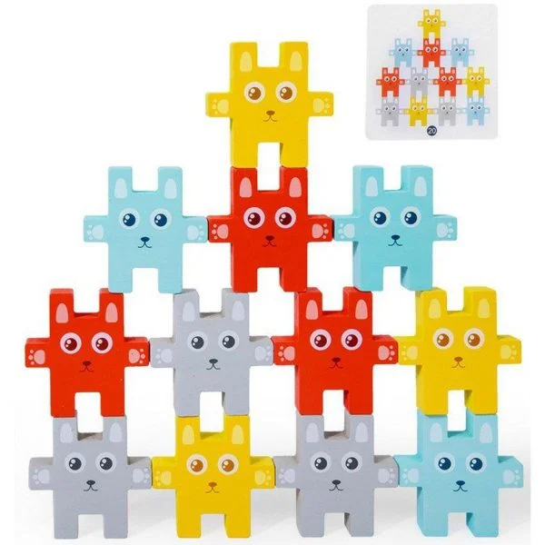 Toyly World™ Wooden Rabbit Stacker Toy for Kids | 12-Piece Colour Matching, Sorting & Balancing Game 4