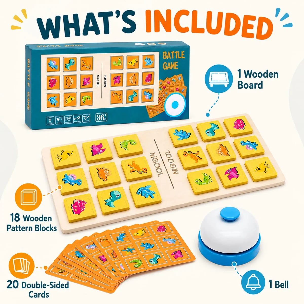 Toyly World™ Dinosaur Battle Memory Game for Kids 3+ | Dinosaur Matching Cards & Cognitive Learning Board Game 9